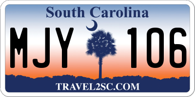 SC license plate MJY106