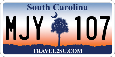 SC license plate MJY107