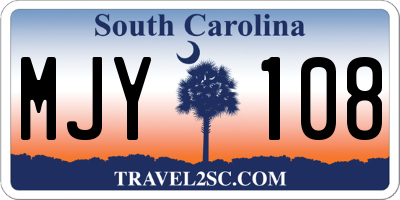 SC license plate MJY108