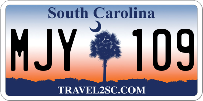 SC license plate MJY109