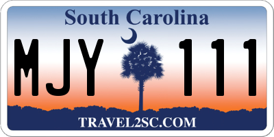 SC license plate MJY111