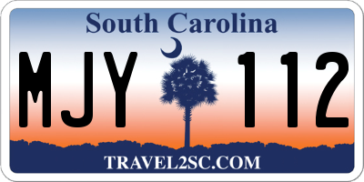 SC license plate MJY112