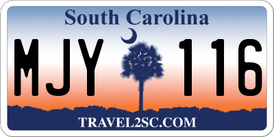 SC license plate MJY116