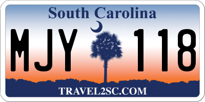 SC license plate MJY118