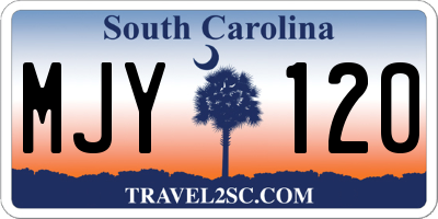 SC license plate MJY120