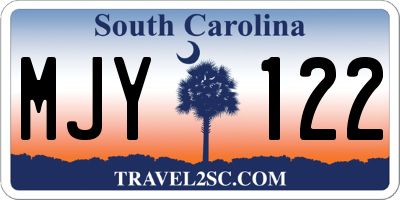 SC license plate MJY122