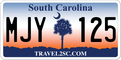 SC license plate MJY125