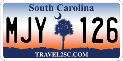 SC license plate MJY126