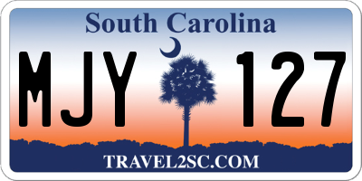 SC license plate MJY127