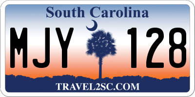 SC license plate MJY128