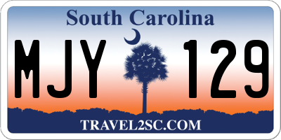 SC license plate MJY129