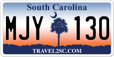 SC license plate MJY130