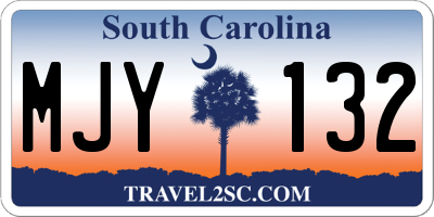 SC license plate MJY132