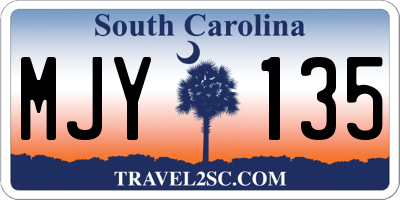 SC license plate MJY135