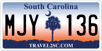 SC license plate MJY136