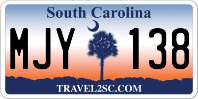 SC license plate MJY138