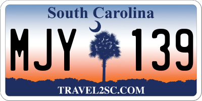 SC license plate MJY139