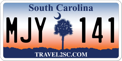 SC license plate MJY141