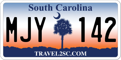 SC license plate MJY142