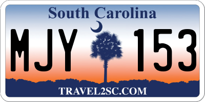 SC license plate MJY153
