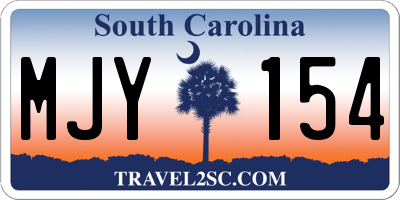 SC license plate MJY154