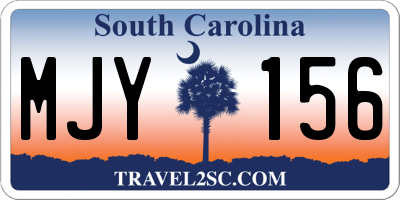 SC license plate MJY156