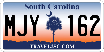 SC license plate MJY162