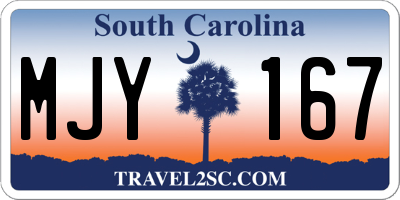 SC license plate MJY167