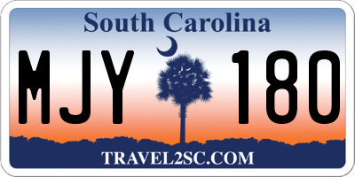 SC license plate MJY180