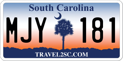 SC license plate MJY181