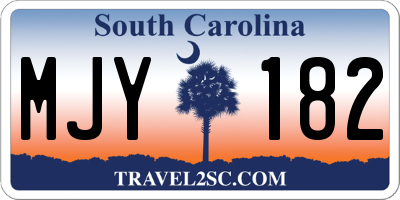SC license plate MJY182