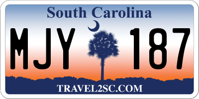 SC license plate MJY187