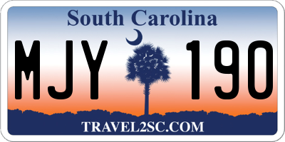SC license plate MJY190
