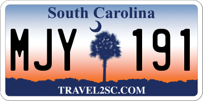 SC license plate MJY191