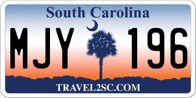 SC license plate MJY196