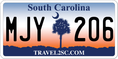 SC license plate MJY206