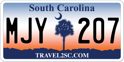 SC license plate MJY207