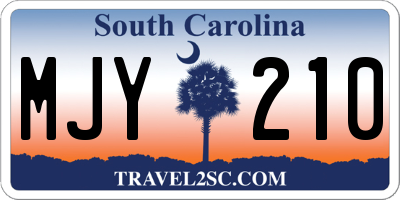 SC license plate MJY210