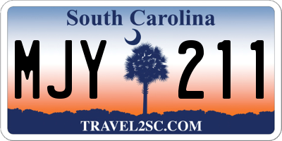 SC license plate MJY211