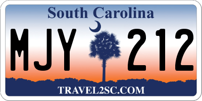 SC license plate MJY212