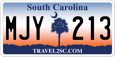 SC license plate MJY213