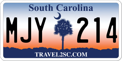 SC license plate MJY214