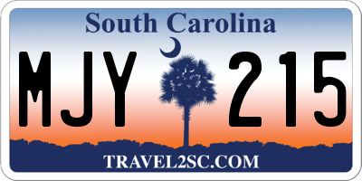 SC license plate MJY215