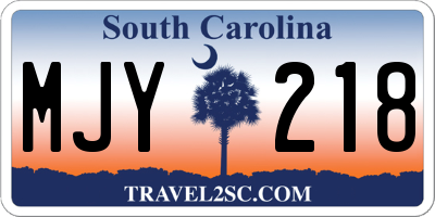 SC license plate MJY218