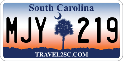 SC license plate MJY219