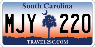 SC license plate MJY220