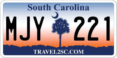 SC license plate MJY221