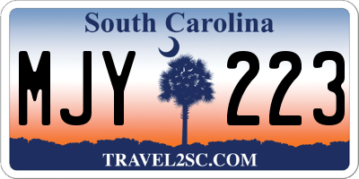 SC license plate MJY223
