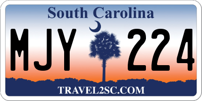 SC license plate MJY224