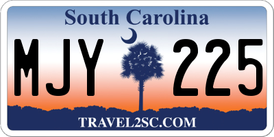 SC license plate MJY225